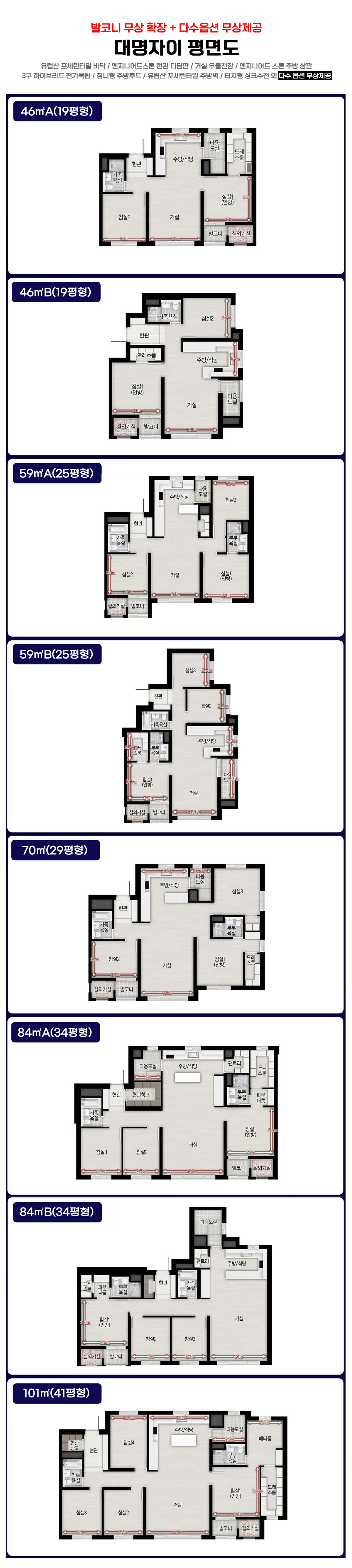 대명자이 평형별 평면도